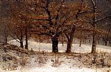 Landscape with snow by Gustave Courbet
